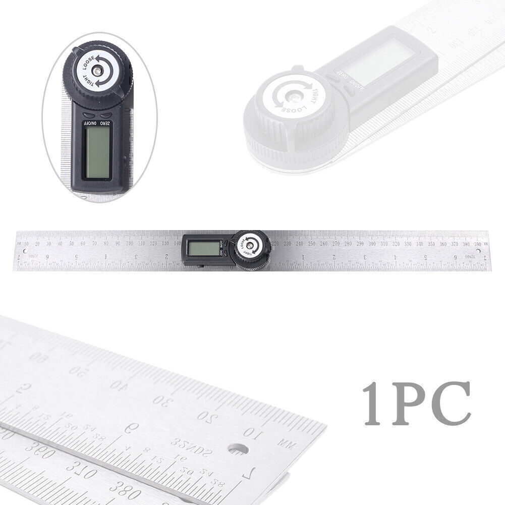 1pc 7" Electronic Protractor Digital Goniometer Angle Finder Miter Gauge Ruler