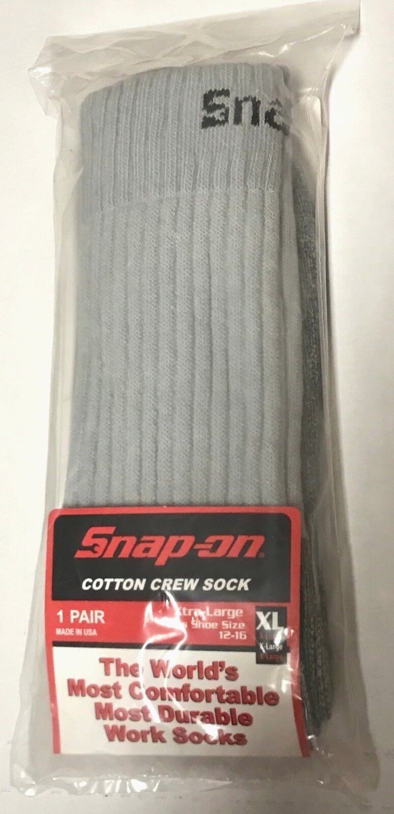 3 Pairs Men's GRAY Snap On Tools Crew Socks XL ~ FREE Shipping MADE IN USA New
