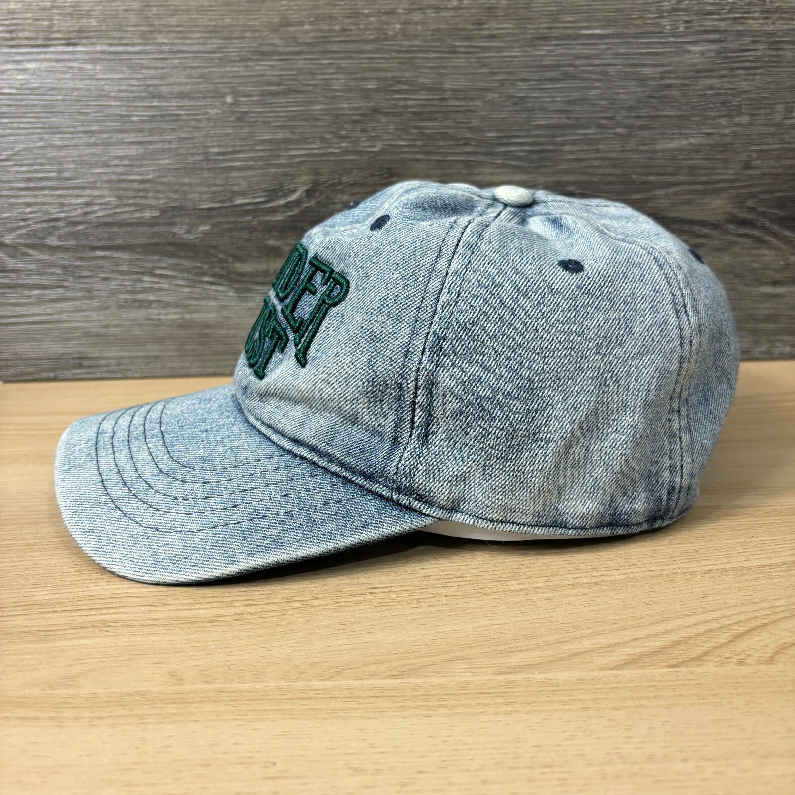 Wander Lust Hat Cap Strap Back Womens Blue Denim Adjustable