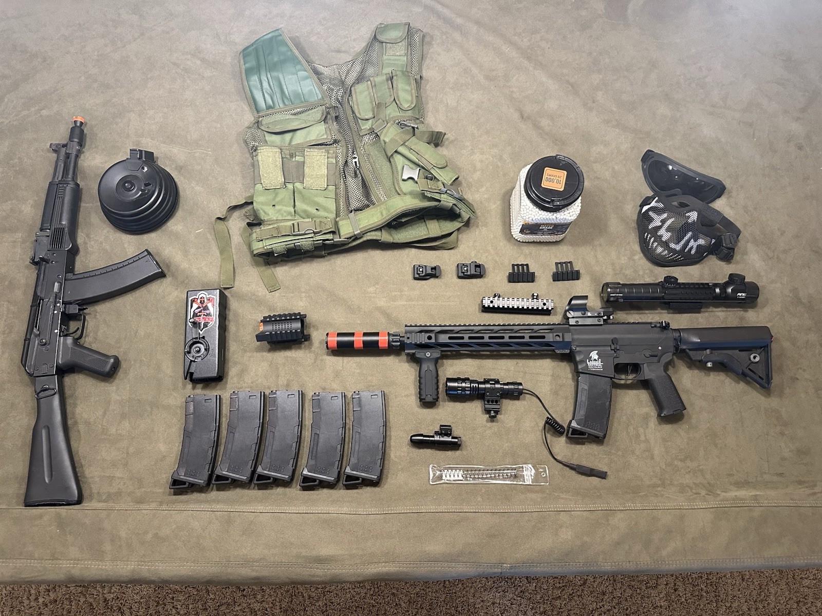 Airsoft Gear and Parts Set: Guns/Mags/Accessories/Ammunition