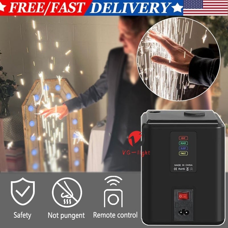 350W Cold Spark Fountain Machine Remote Control Mini Stage Spark Machine Wedding