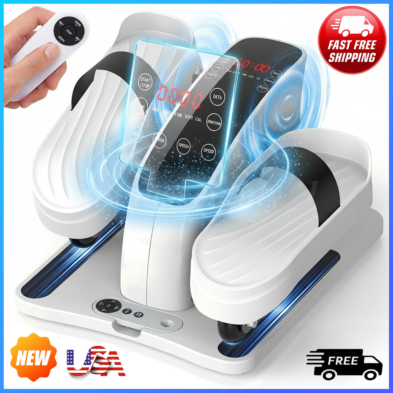 Ellipse Electric Elliptical Machine Under Desk Leg Exerciser Fully Assembled LCD