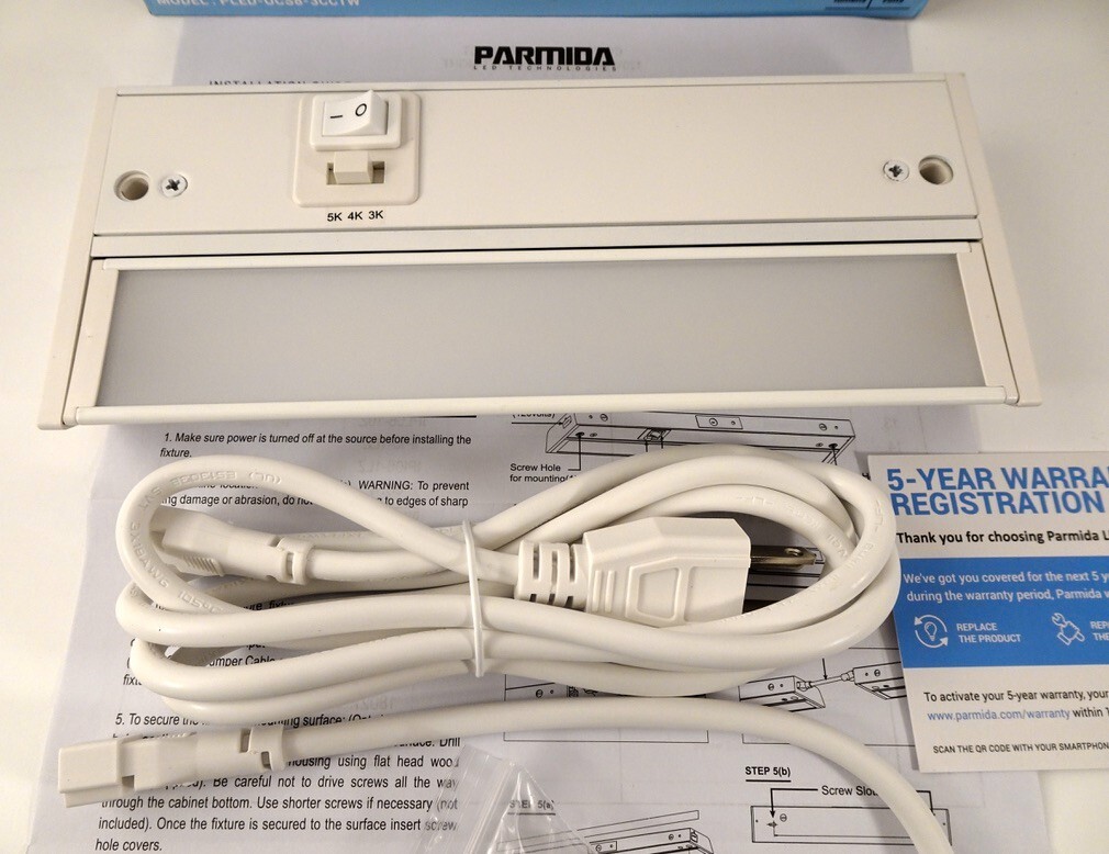 Parmida 8" Dimmable LED Under Cabinet Light With Adjustable Lens Angle, NEW