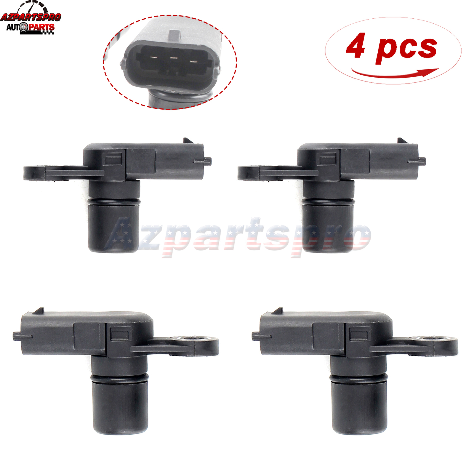 Set of 4 Camshaft Position Sensors Kit For Cadillac 2010-2016 SRX 2013-2017 XTS