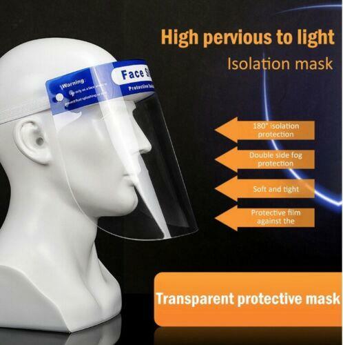 LOT 5 Safety Full Face Shield Guard Protector Mask Head Band Elastic Reusable