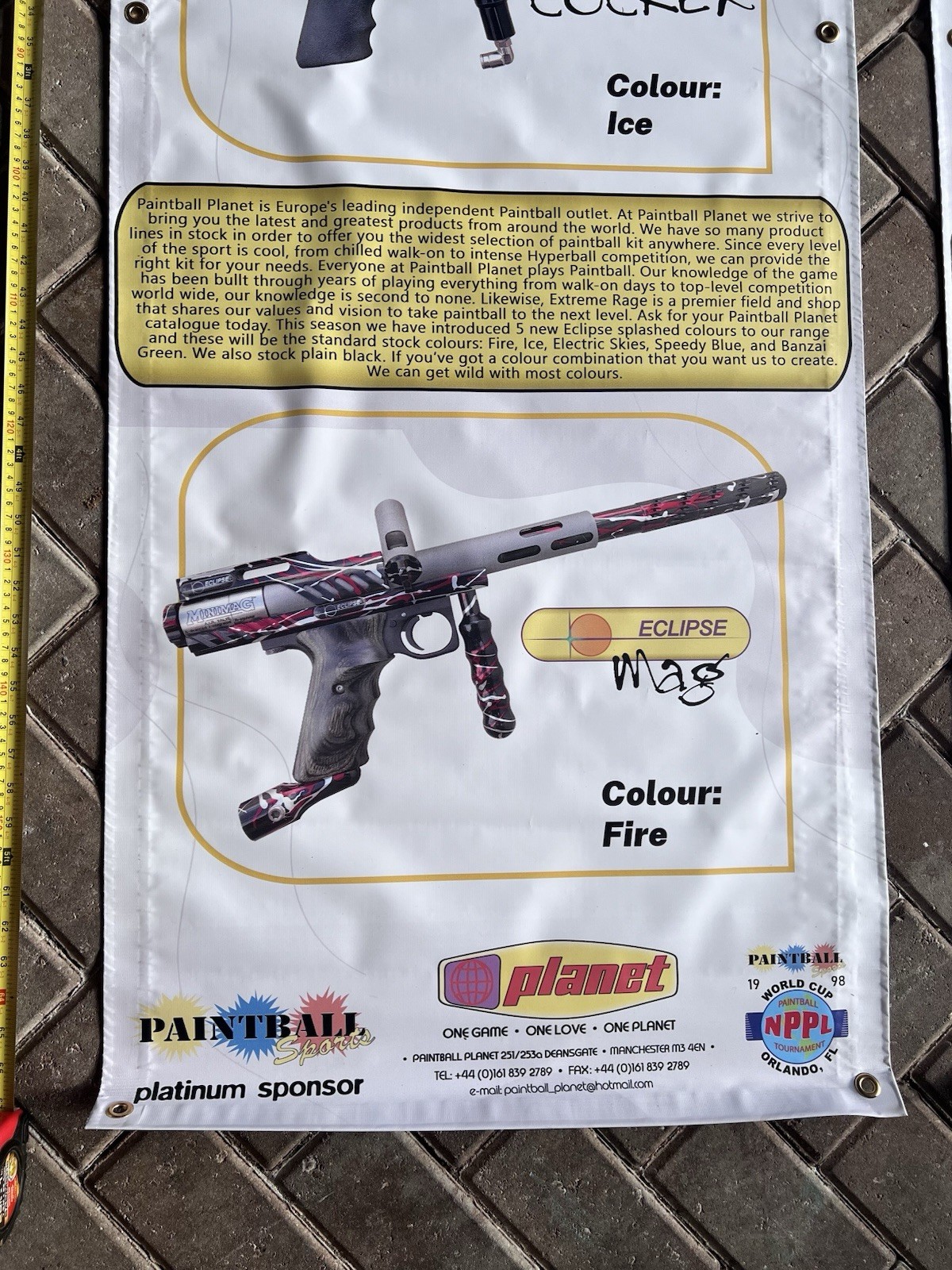 Planet Eclipse Autococker & Automag Banner - World Cup 1998 - VTG, Mint
