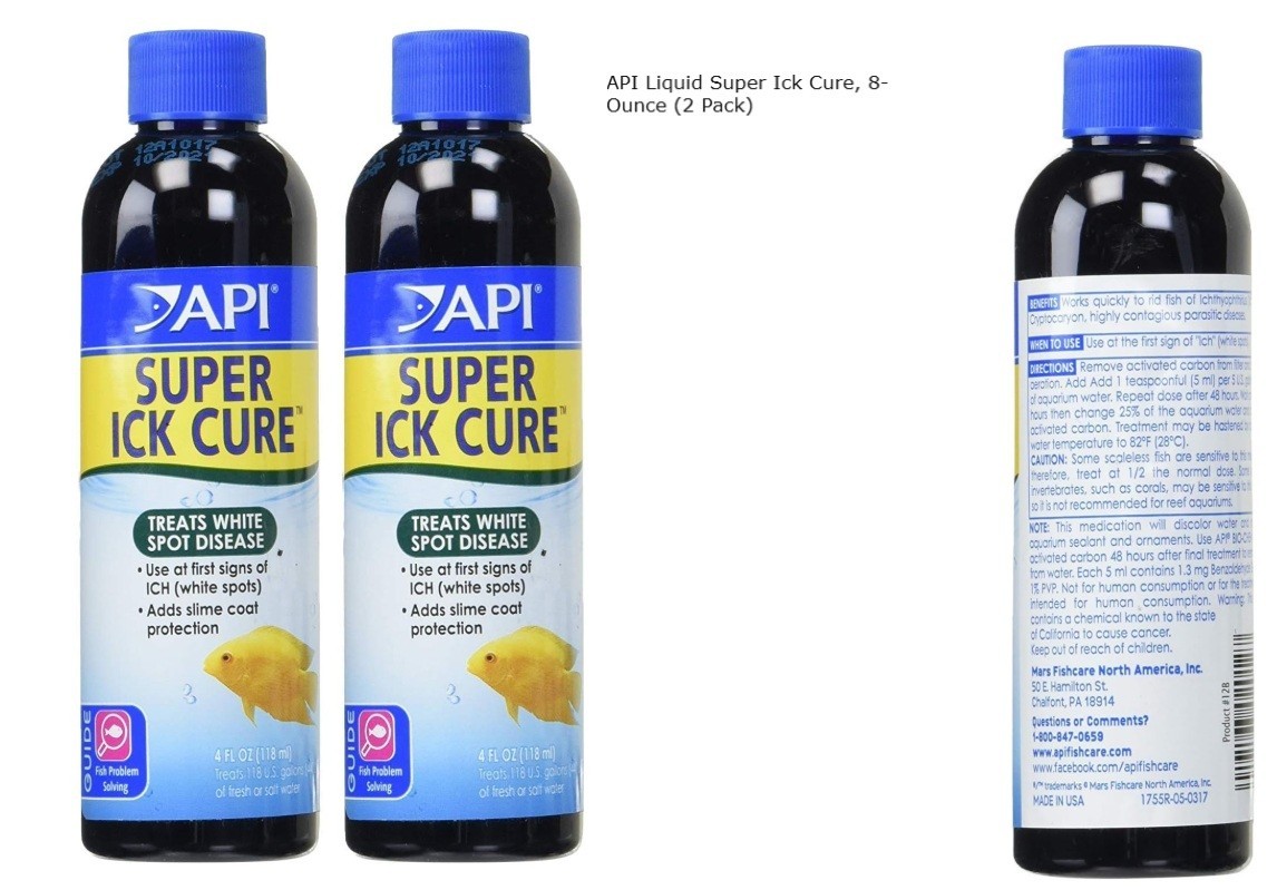 API Liquid Super Ick Cure Freshwater Saltwater Fish Medication 8 Ounce Pack of 2