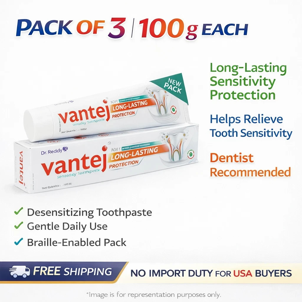 Vantej Sensitivity Protection Toothpaste 100g Dentist Recommended 3Pcs with 2027