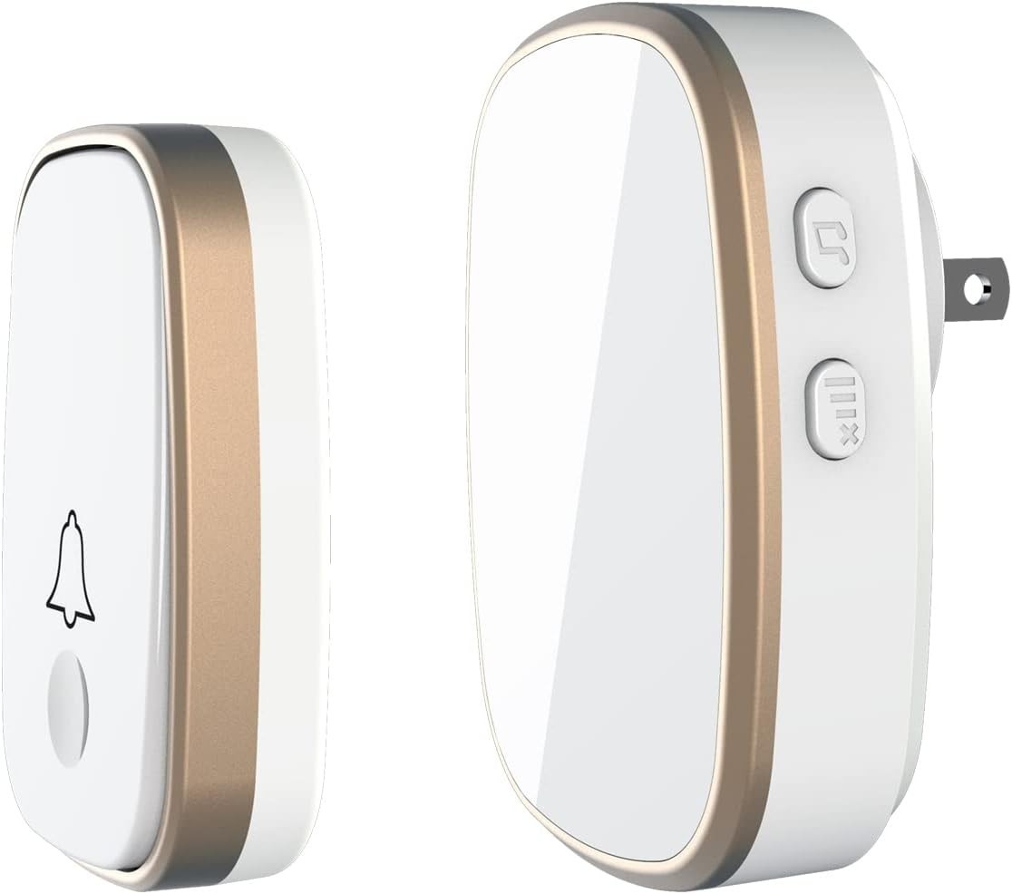 Timbre inalámbrico 1000 ft, diseño elegante, 5 volúmenes, modo silencio y LED