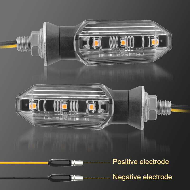 4X Universal Clear Mini LED Motorcycle Turn Signal Indicator Amber Blinker Light