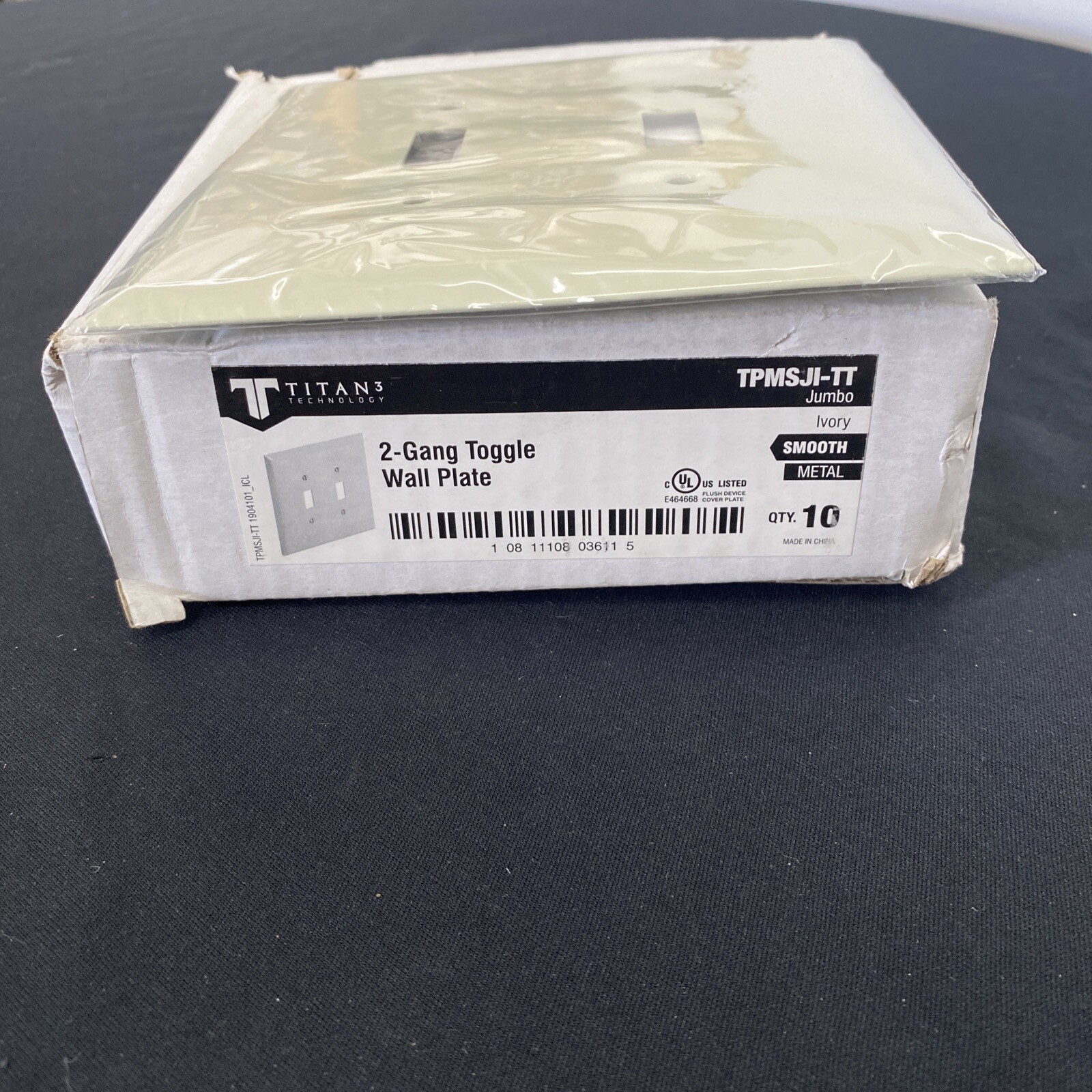 10 pack of Titan3, Ivory 2-gang toggle Metal wall plate NIB
