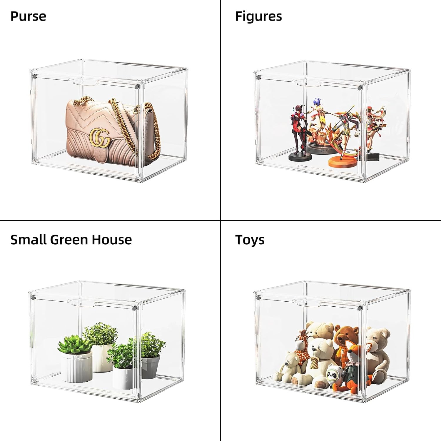 Clear Acrylic Display Case, Extra Large Stackable 1 Pack, XX Large-Clear