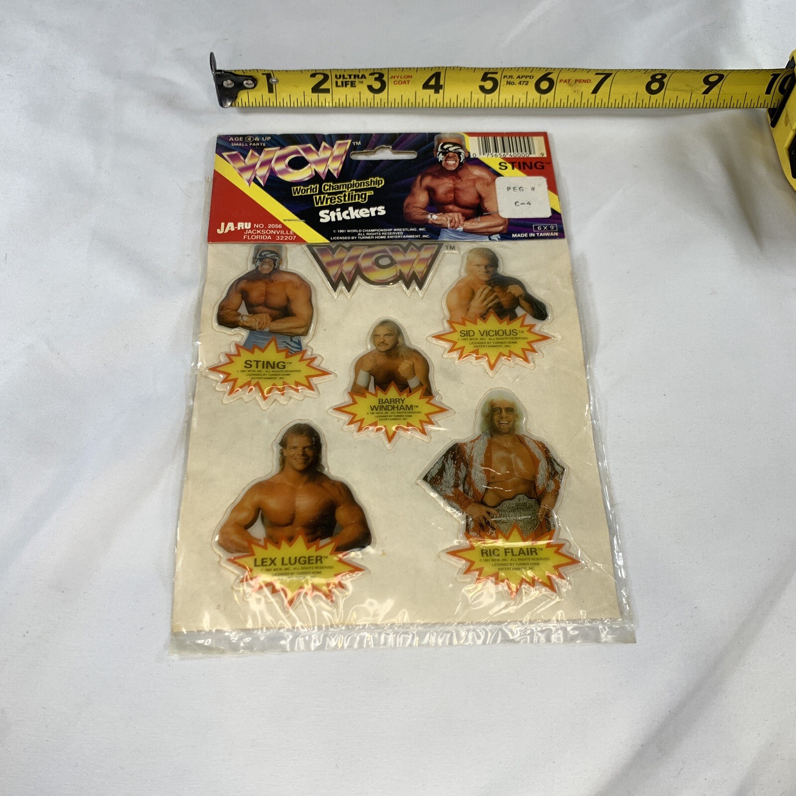 VTG 90s WCW World Championship Wrestling Stickers Sting 6 Pack Ja-Ru SEALED BNIB