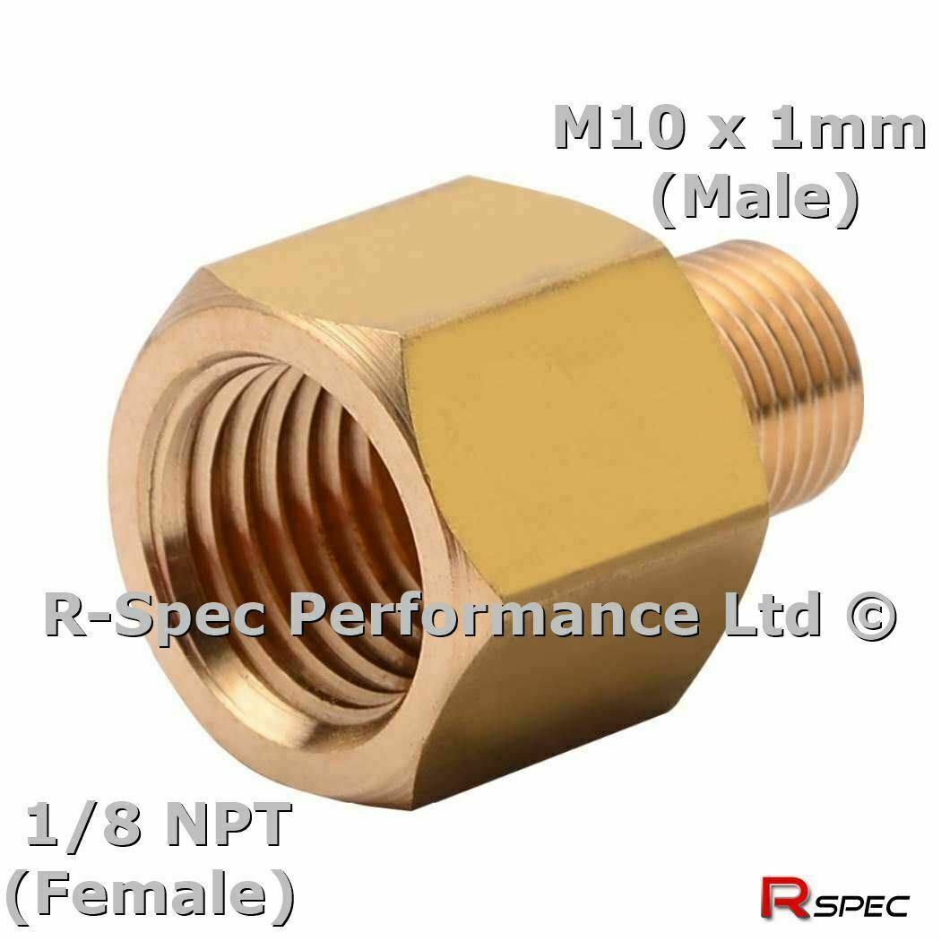 Prosport Male Female Oil Pressure Gauge Sensor Sender Adaptor 1/8 NPT M10 x 1mm