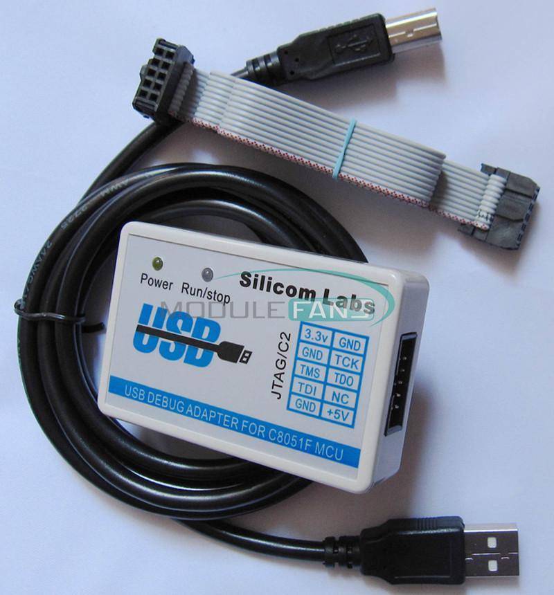 C8051F MCU Emulator U-EC6 USB Debug Adapter JTAG/C2 Mode with Cable MF