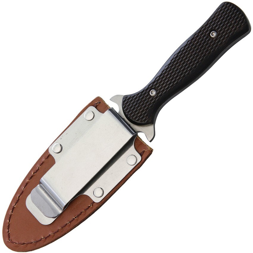 Rough Rider Small Boot 3.5" Double Edge Stainless Black Fixed Knife 1810