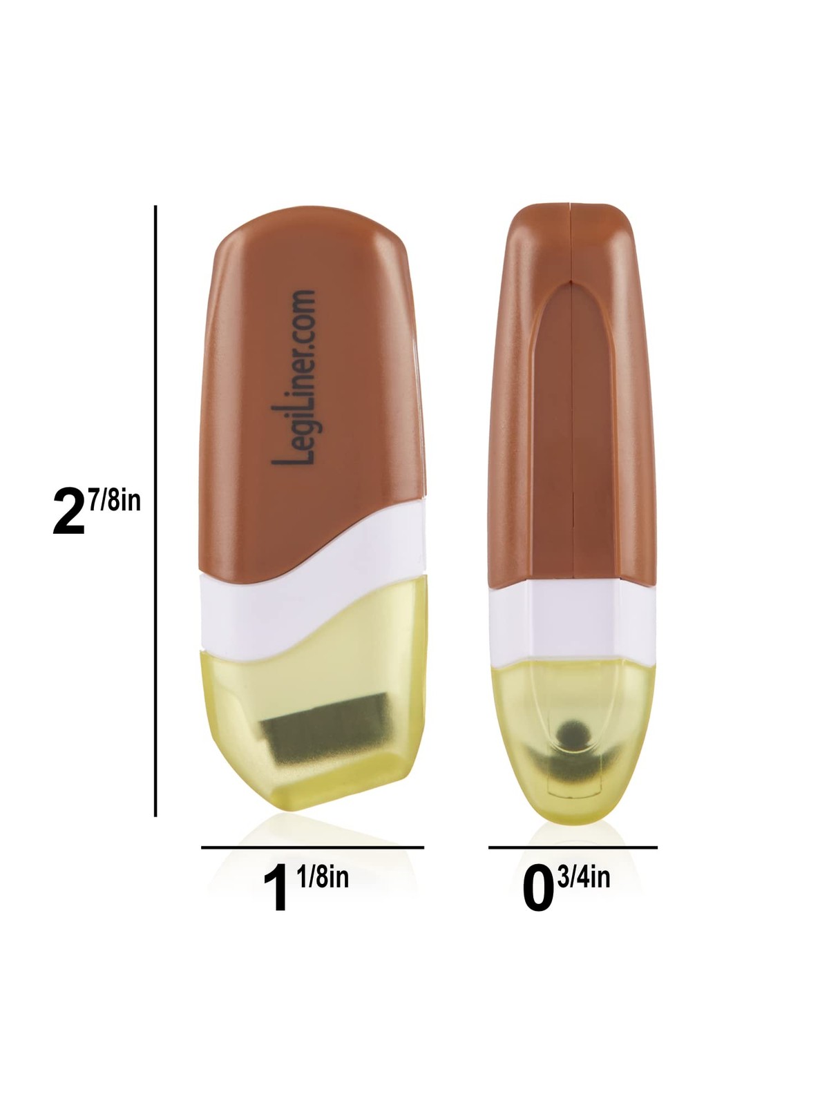 1/4" Mini Double Solid Line Teacher Stamp Two-Line Roller Brown Ink College