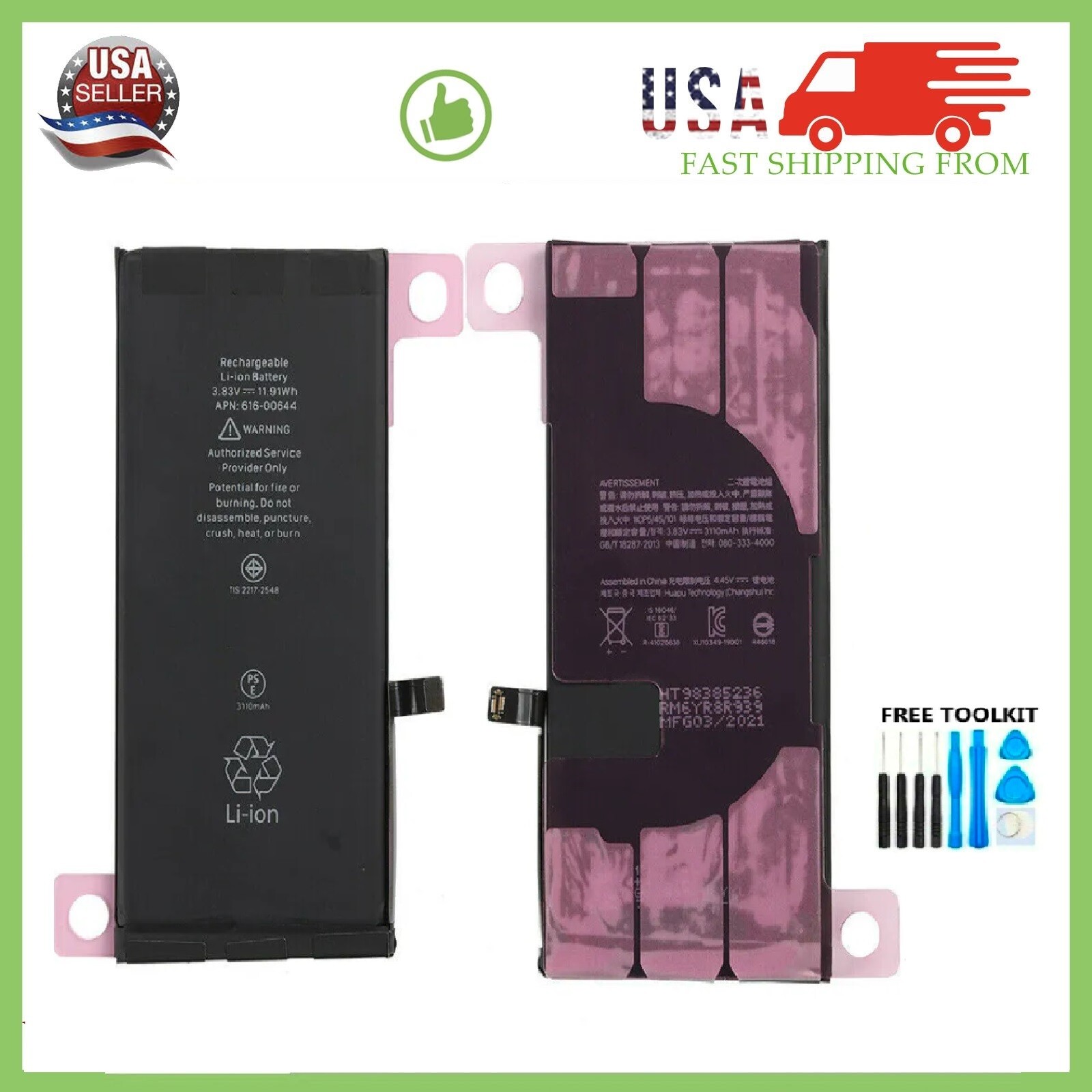Premium Quality Replacement Internal Battery For iPhone 11/11 Pro Max + Tool LOT