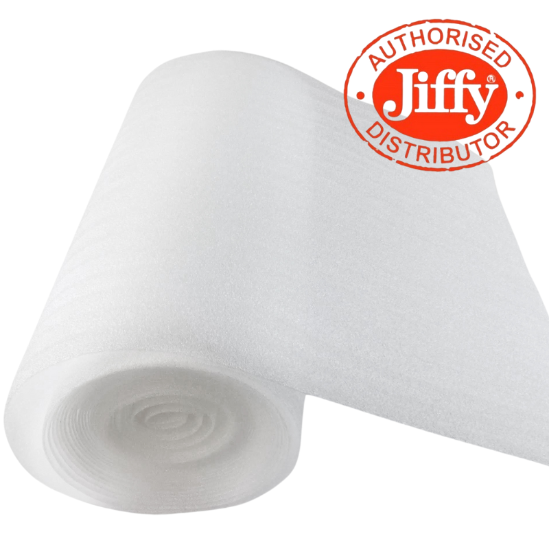 JIFFY FOAM ROLLS 500/750/1500MM 1/1.5/2.5/4MM THICK FOR PACKING WRAPPING POSTING