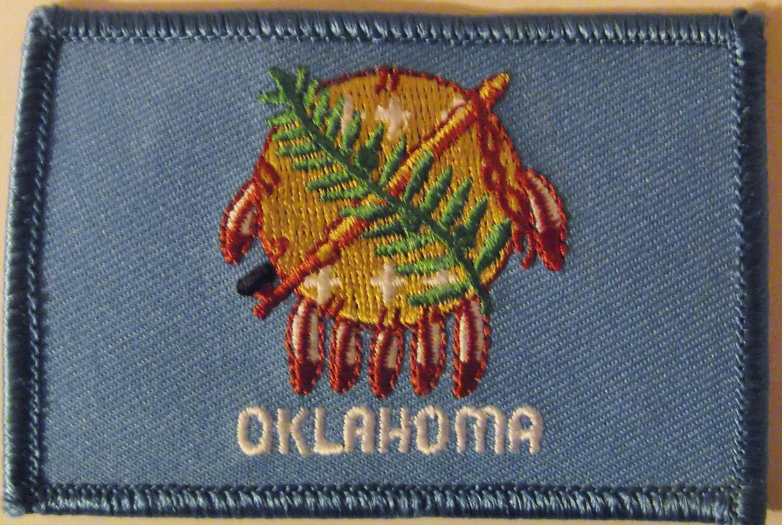 OKLAHOMA STATE FLAG PATCH  - NEW EMBROIDERED  VEST PATCH