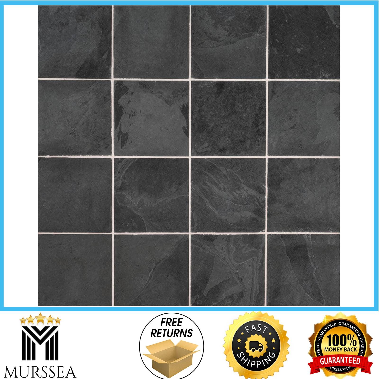 Montauk Black 12 In.X12 In. Gauged Slate Floor And Wall Tile (10 Sq. Ft. /Case)