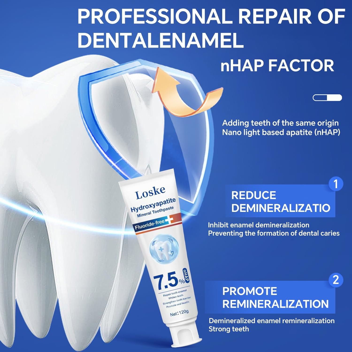 Hydroxyapatite Toothpaste for Stronger Teeth Natural Remineralization Formula