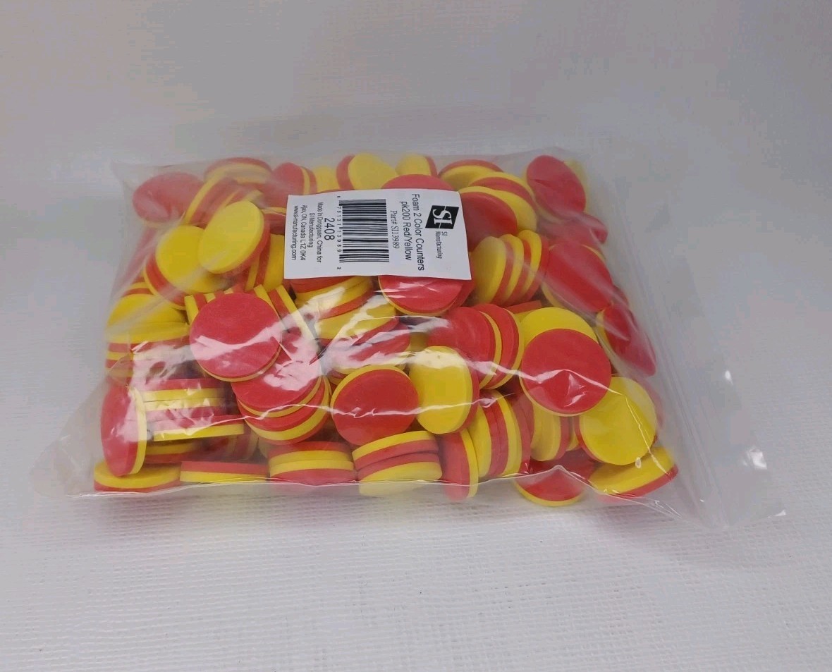 Foam 1" Two Color Counters Red & Yellow Counting Manipulatives Markers