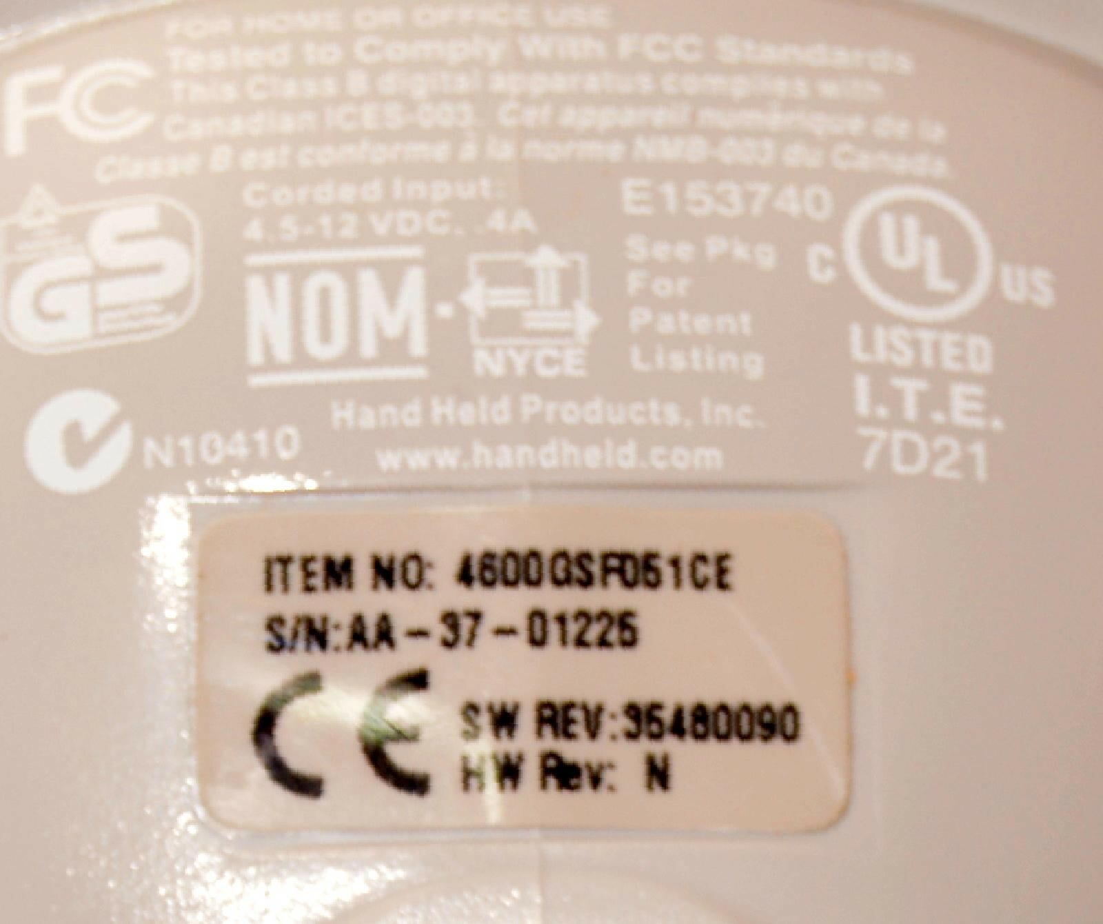 New Honeywell Handheld 4600GSF051CE Barcode Scanner