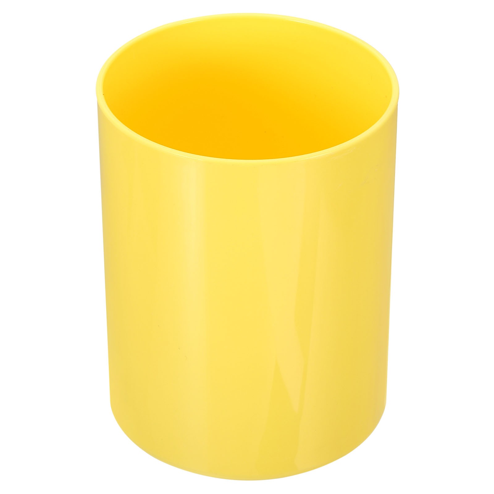 Pencil Holder, Plastic Makeup Brush Holder Round Desktop Organizer, Yellow