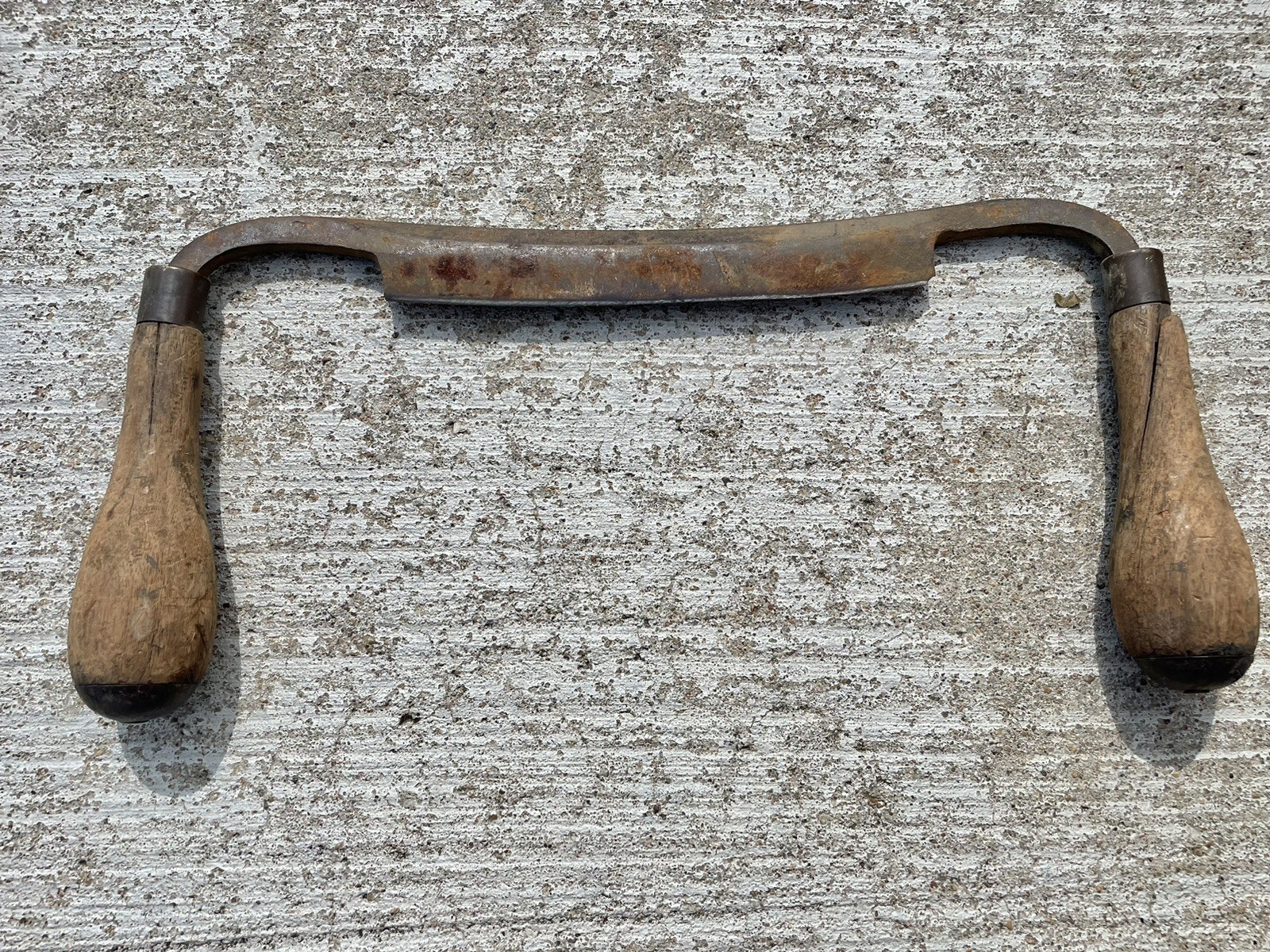 Vintage Draw Knife Blade Wood Handle Woodworking Carving Tool NL