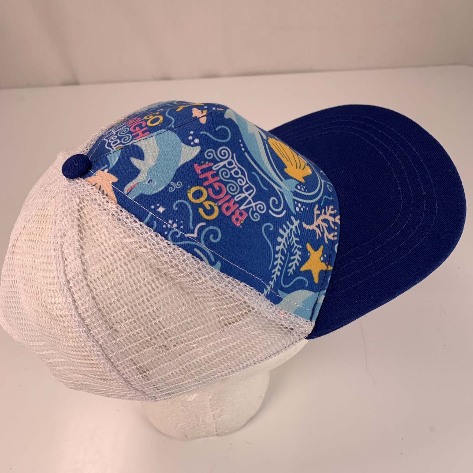 Go Bright Ahead Youth Snapback Hat Ball Cap Dolphin Ocean