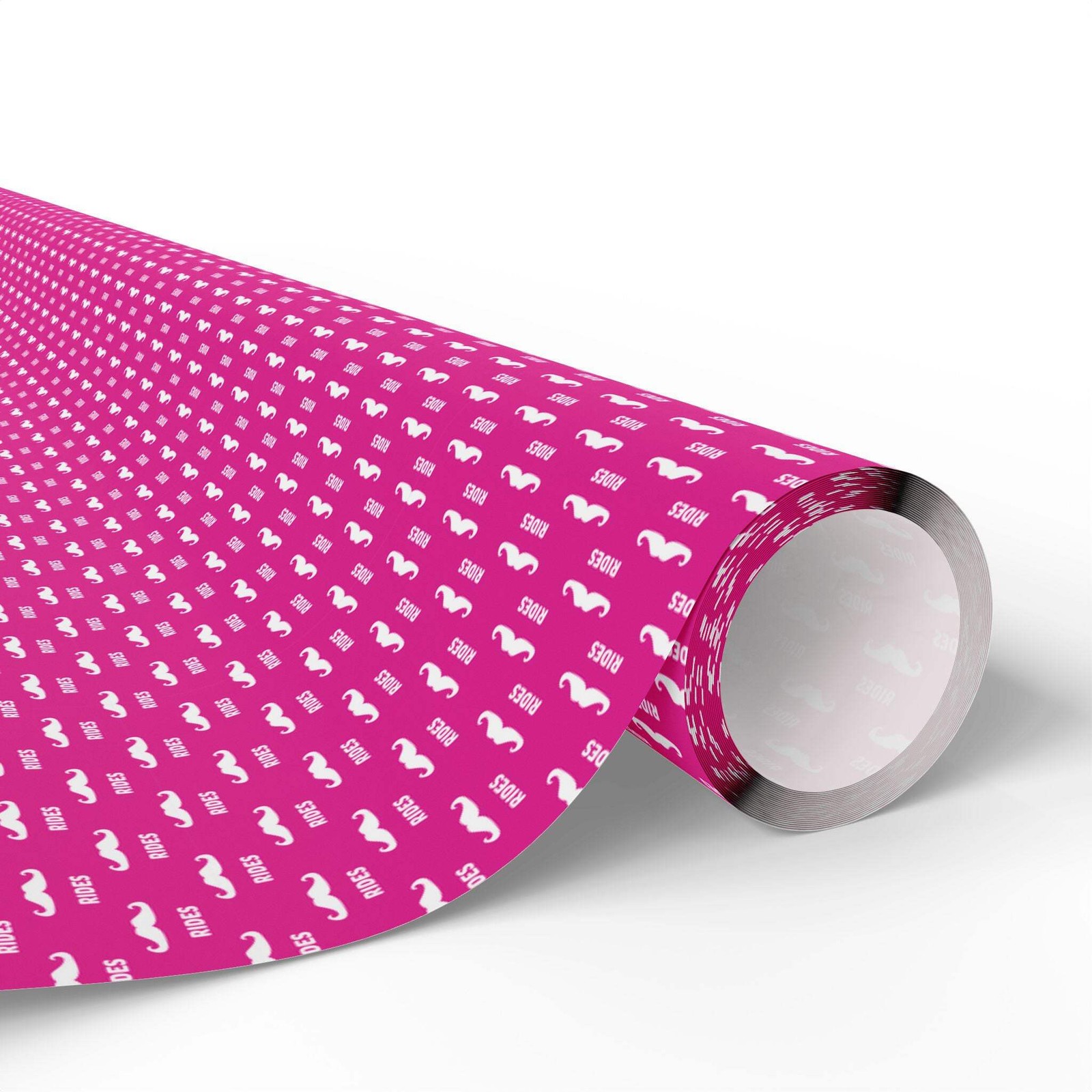 NSFW Free Mustache Rides on Hot Pink Wrapping Paper - Holiday Gift Wrapping Pape