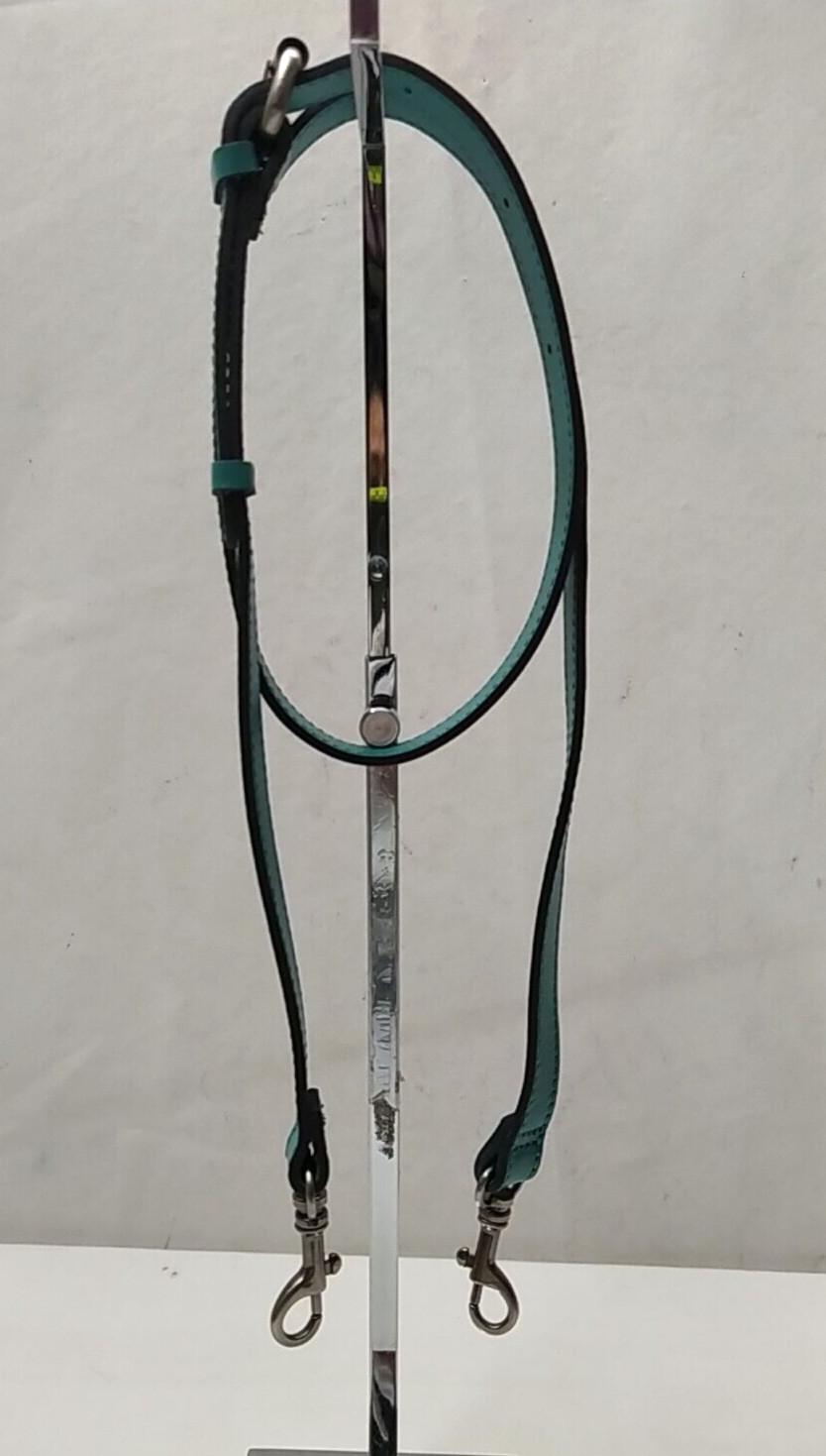 Teal Blue Leather Replacement Strap With Silver-tone Spring Trigger Hook