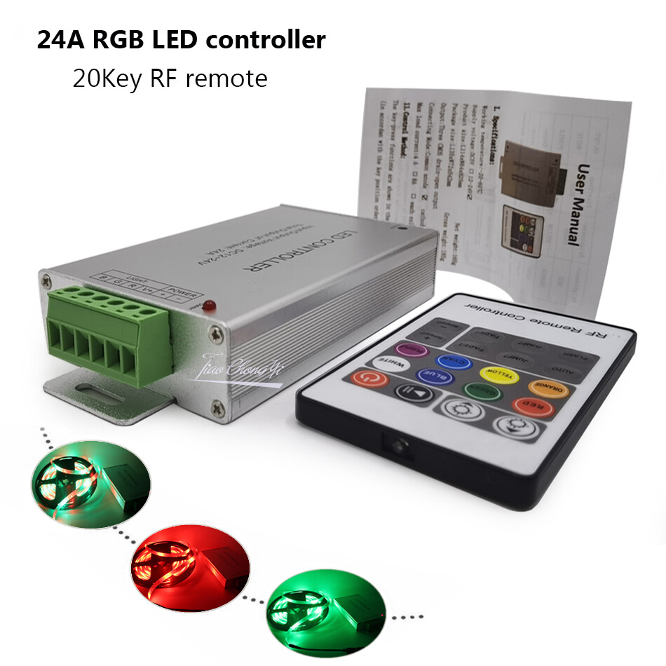 DC12-24V 24A RGB LED Wireless RF controller 20key remote For 2835 5050 RGB strip