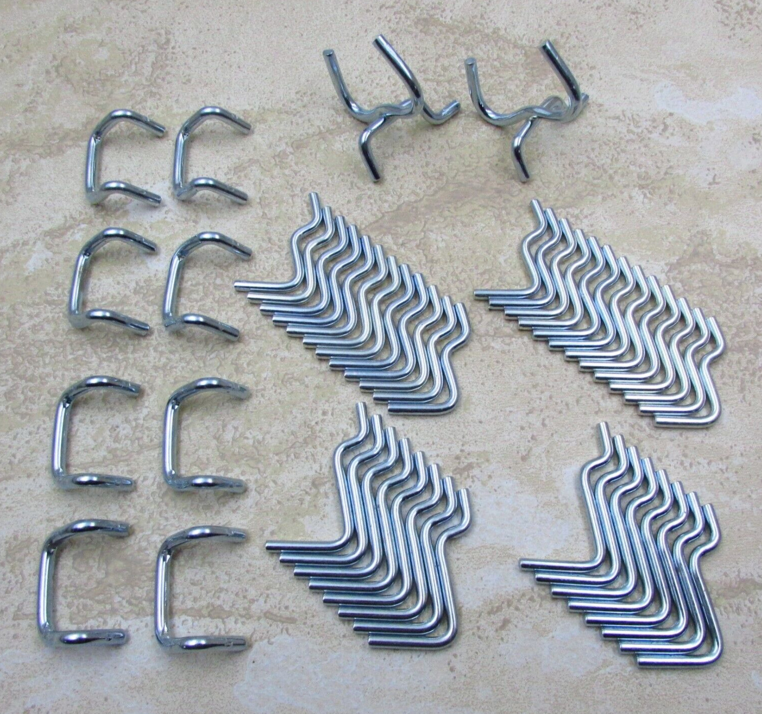 Steel 1/8" Peg Hooks Assortment 50 Pack Assorted Pegboard QTY 50 PCS