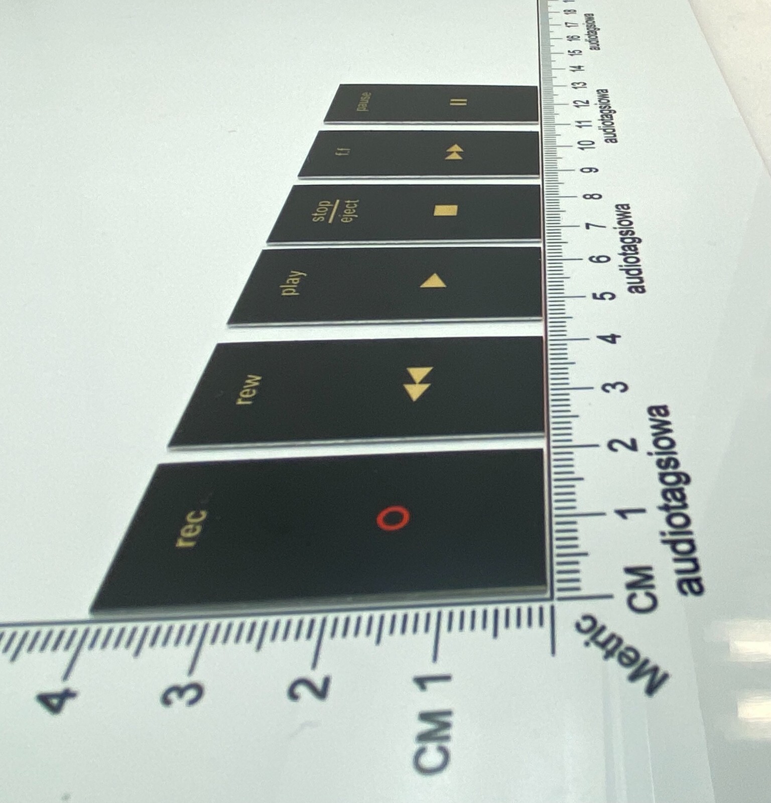 Nakamichi 600 Cassette Function Black Button Labels Custom Made Full Set