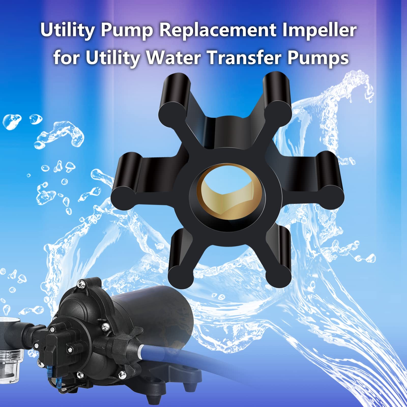 5 Pack Utility Pump Replacement Impeller for Water Small, Brass