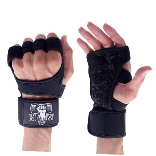 HW Weight Lifting Gloves for Men & Women – Gym Workout Gloves with Wrist Medium