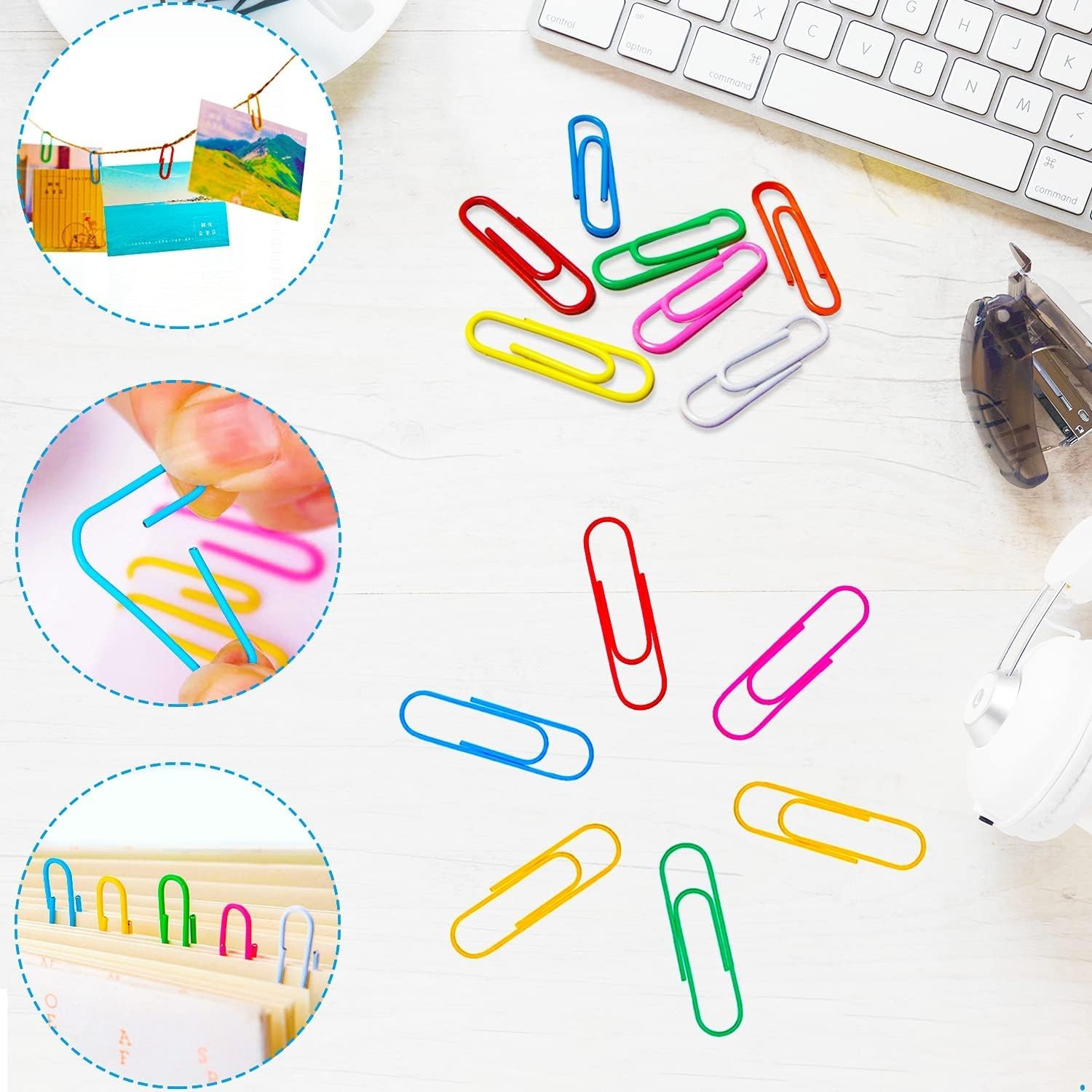 Assorted Sized Binder Clips & Paper Clips - 300 Pieces for Creative Organization