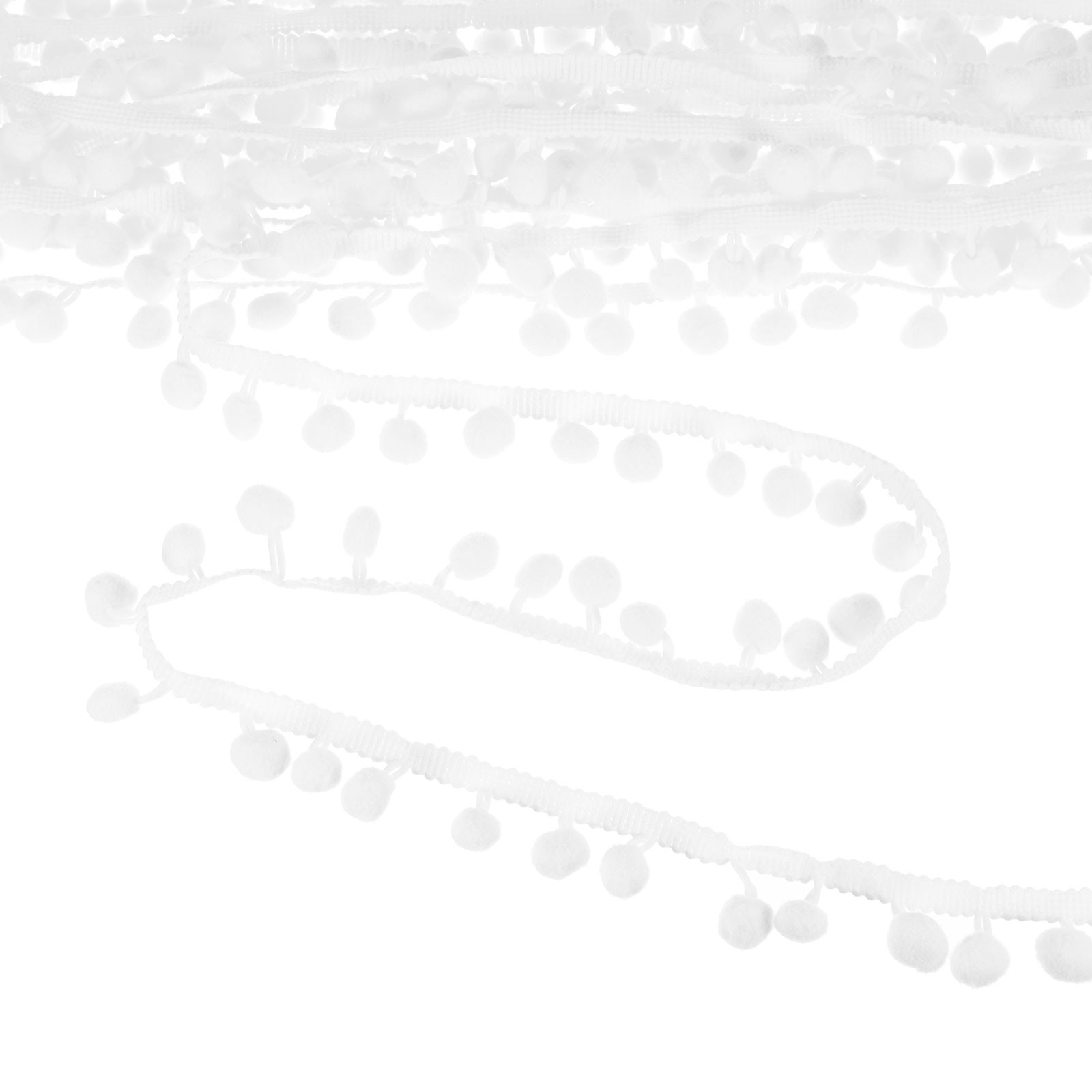 Pom Pom Ball Fringe Trim, 10 Yards 11mm Pom Pom Trim for DIY Crafts White