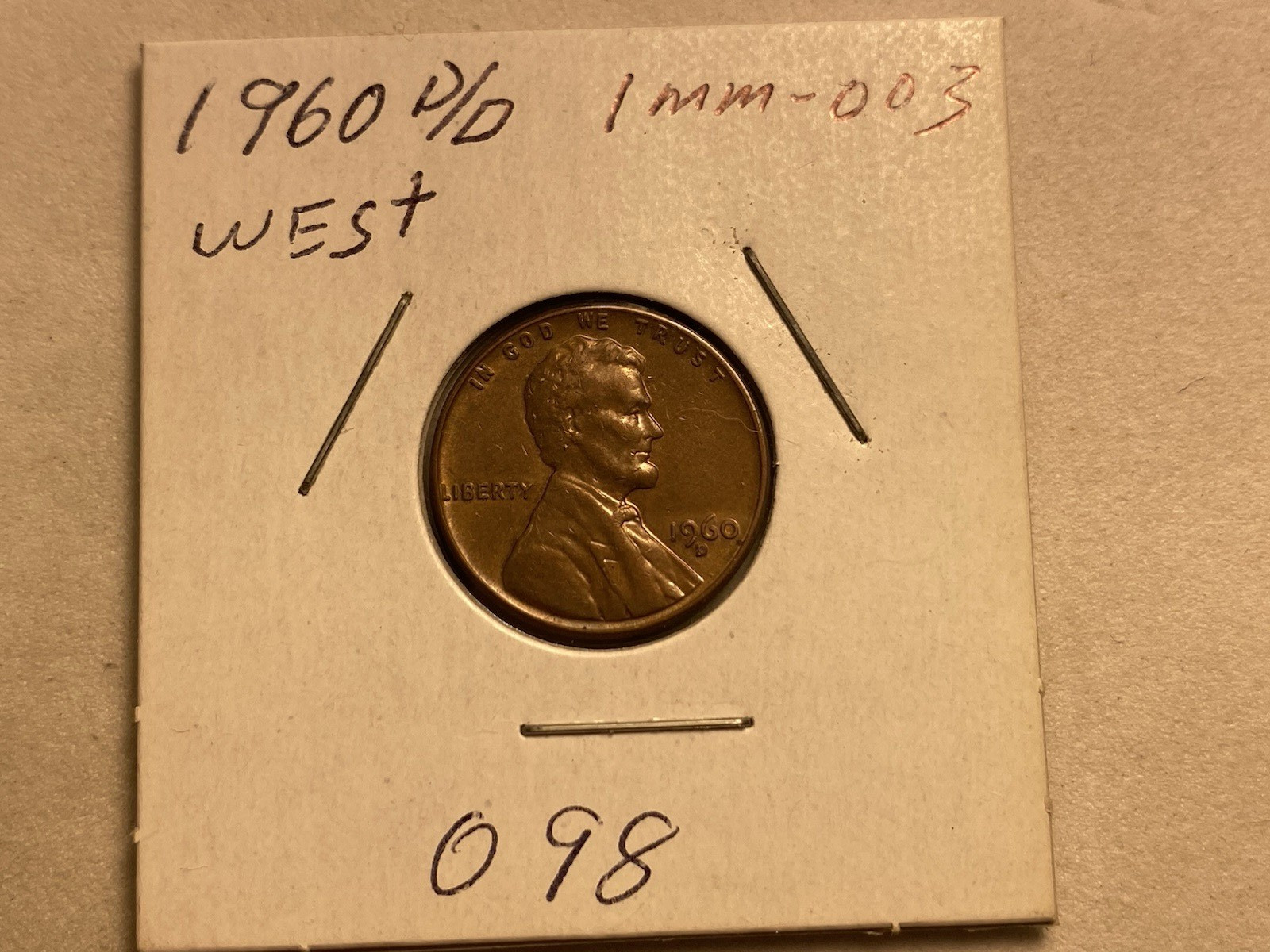 1960 D/D WEST 1MM-003 PLEASE READ DESCRIPTION 098