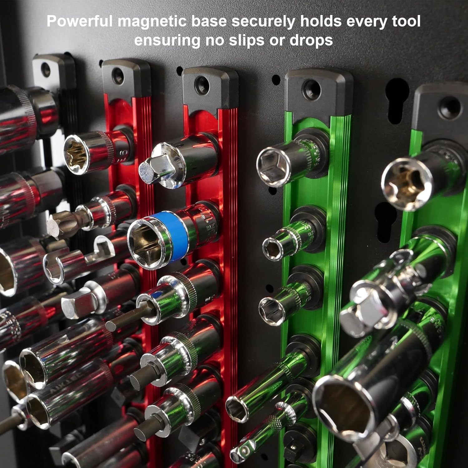 Magnetic Socket Holder Organizer Set:1/2-Inch Drive Socket Trays Socket, 360°...