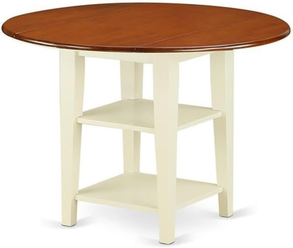 SUNI3-BMK-W 3 Piece Kitchen Table Set for Small Spaces Contains a round Dining R