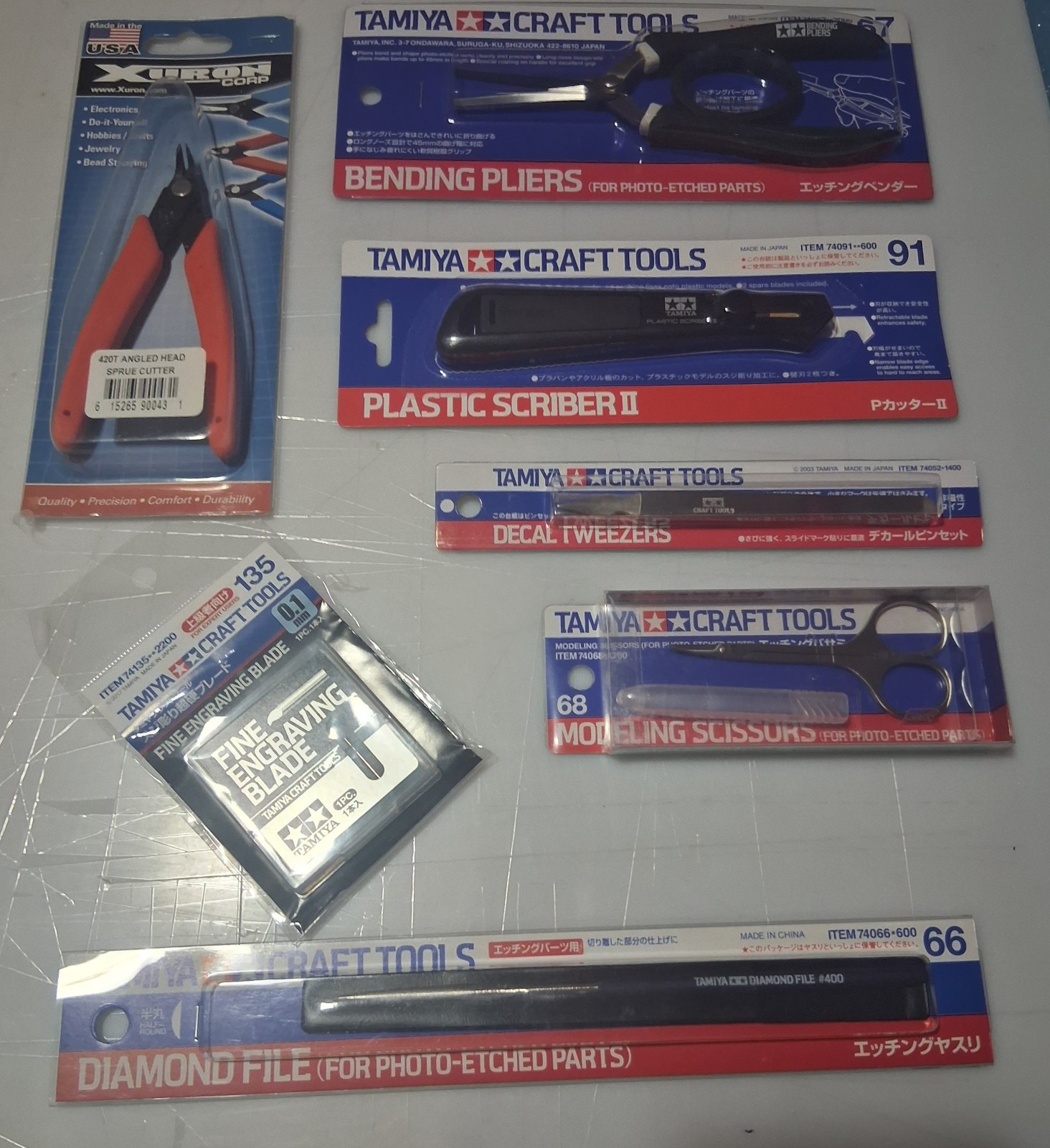 Tamiya + Xuron Craft Tools 7 pc Set:   New In Boxes.  New Old Stock Model Tools