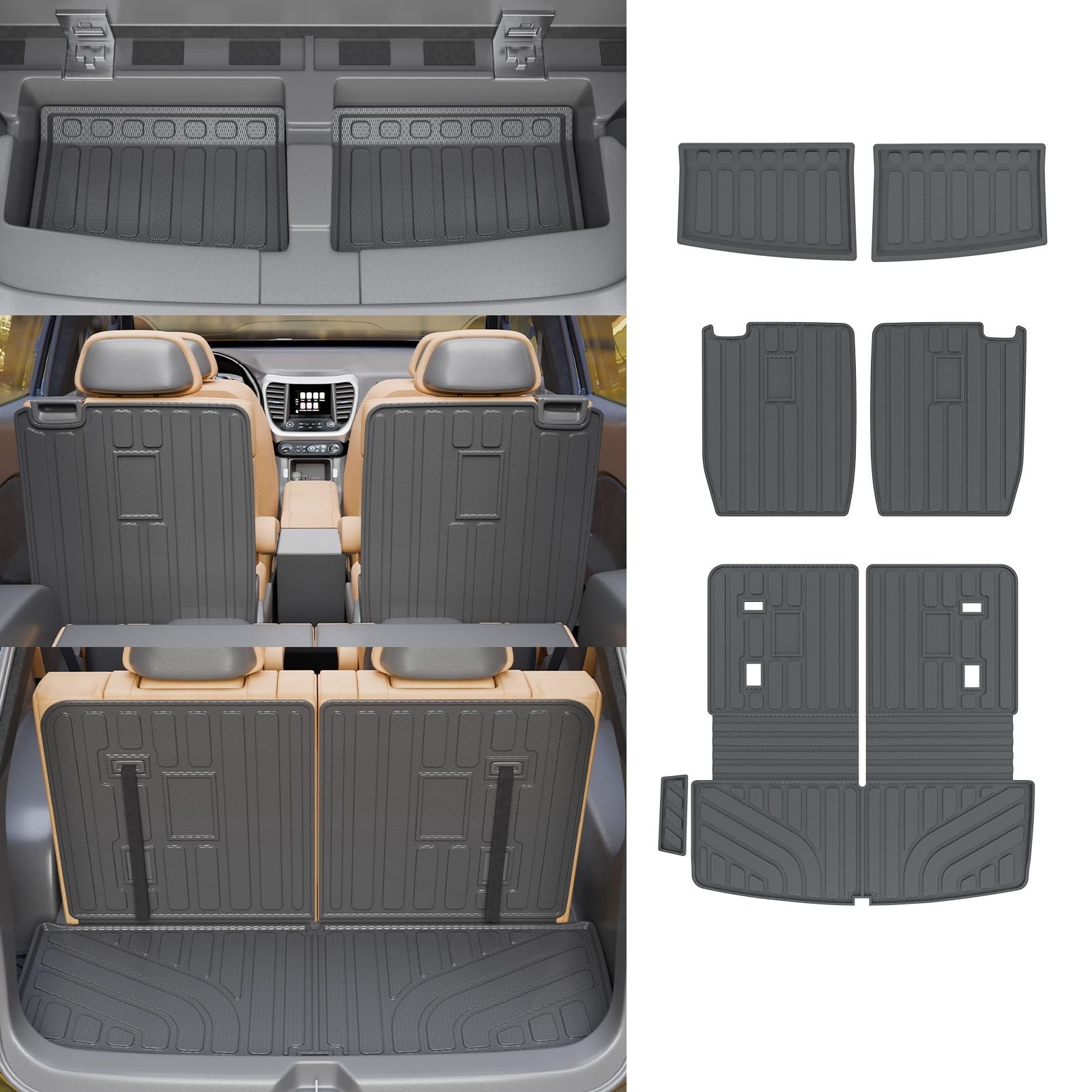 Cargo Mat Compatible with 2017-2023 GMC Acadia 6 Seats Trunk Liner Cargo Line...