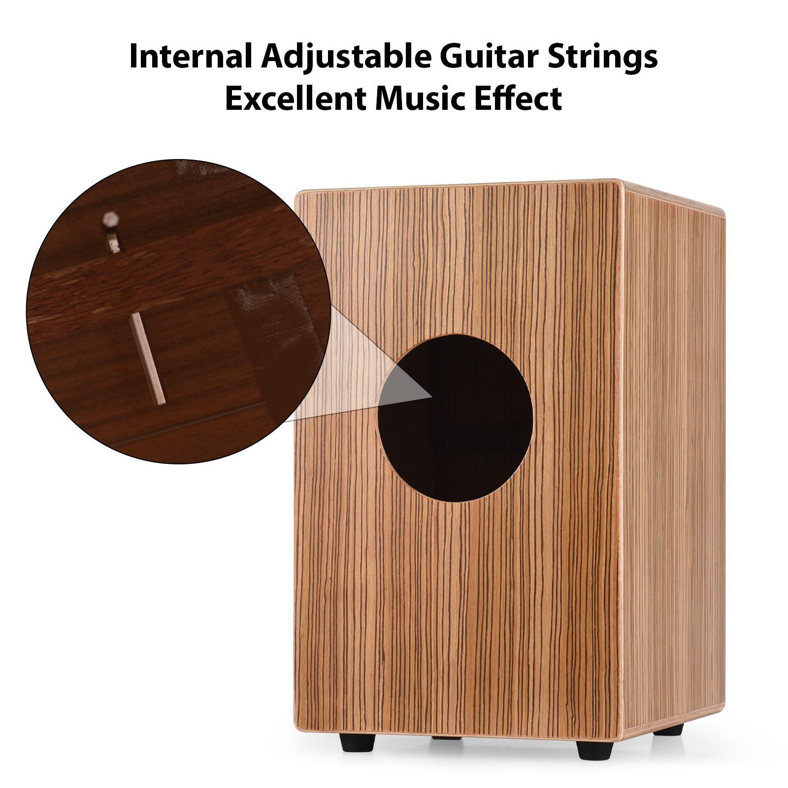 Cajon Drum Box Wooden Drum Hand Drum Smooth Glossy Surface Percussion IEZC