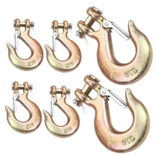 6Pack Clevis Slip Hook, 5/16 Inch Safety Latch, Heavy Duty Forged 6Pack-5/16IN