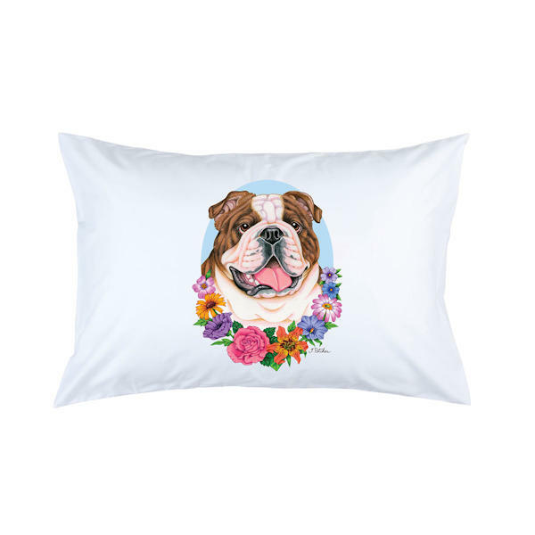 Bulldog Brindle & White Micro Fiber Pillowcase