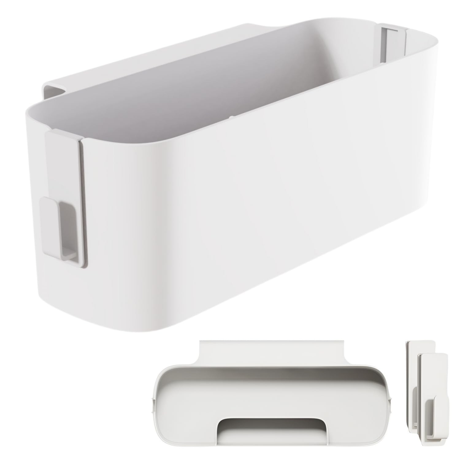 Bedside Organzier Caddy Hanging, Plastic Bunk Bed Shelf with Hooks, Large Sto...