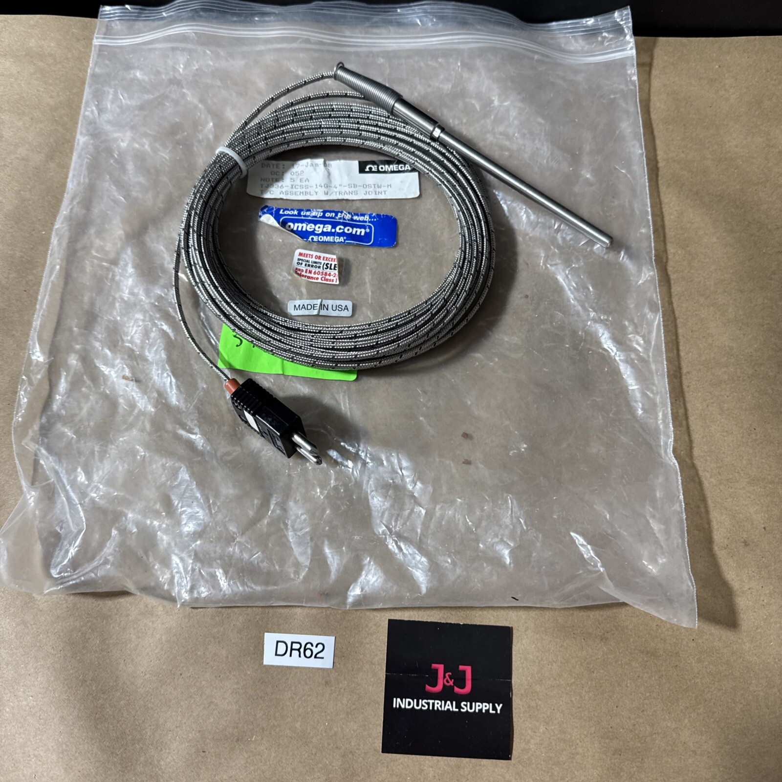 New Omega TJ336-ICSS-14G-4"-SB-OSTW-M Thermocouple Probe Assembly Warranty 🇺🇸